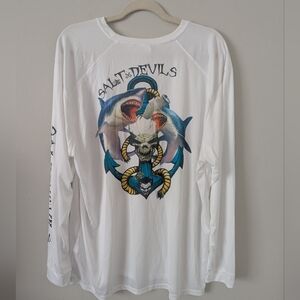Salt Devils Mens 50spf Long Sleeve Sun Protection Shirt SZ XL
